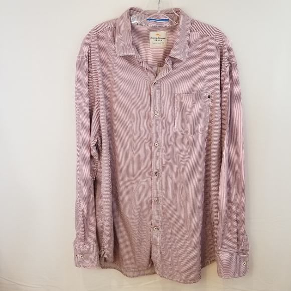 Tommy Bahama Jeans Red Long Sleeve Button Shirt XL - Picture 2 of 16